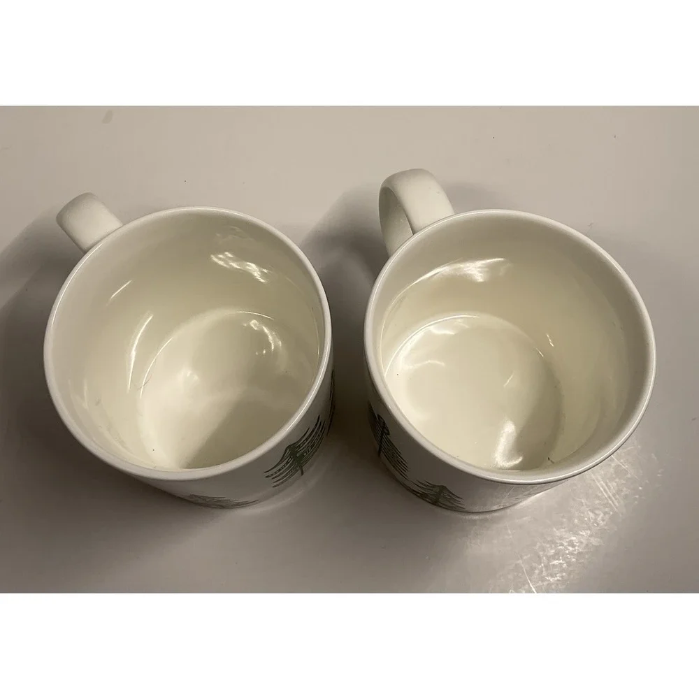 Starbucks Holiday Christmas Tree Coffee Tea Cup Mug 2015 12 Oz White Lot of 2